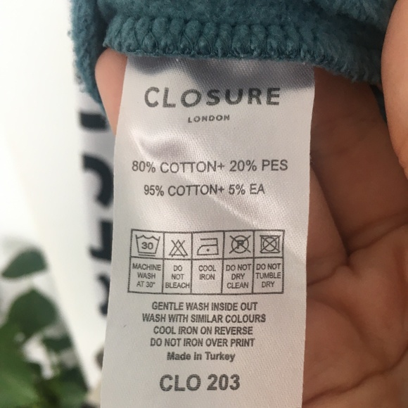 Unisex Closure London Petrol Blue & White Hoodie - Picture 8 of 8